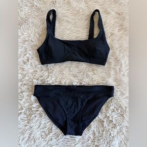 Aerie Black Two Piece Bikini Set Top Size S Bottoms Size M
